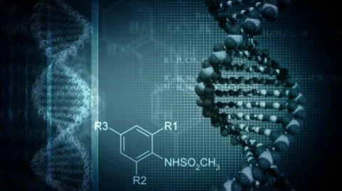 Dark blue background with rotating DNA Stock-Footage 560101
