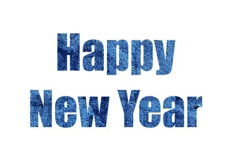 Dark blue background. Shot through the cut-out silhouette of word HAPPY NEW Y Stock Photos