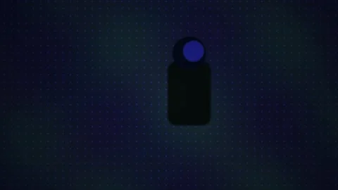 Dark blue background with a small black object and blue circle. Stock Footage 337457356