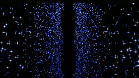 On a dark blue background, stars fly chaotically, in the middle of free space Stock Footage 182072826