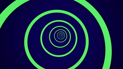 On a dark blue background, there is a light tunnel with green round elements Stock Footage 145842401