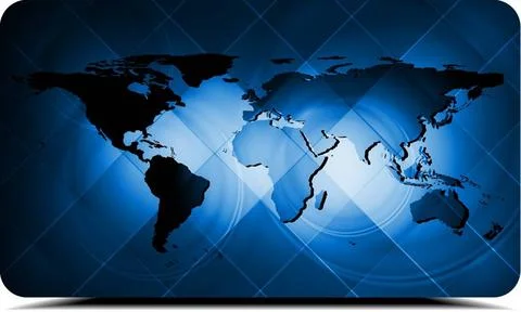 Dark blue background with world map. Eps 10 vector Dark blue background wi... Stock Photos