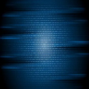 Dark blue binary code tech background Stock Illustration