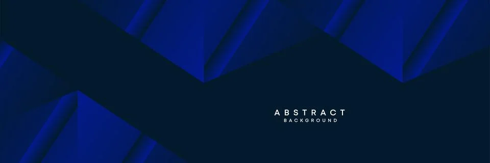 Dark blue, black abstract technological modern geometric banner background Stock Illustration