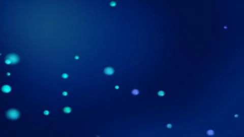 Dark blue bokeh background with blurred glowing bluish spheres Ilustración de archivo
