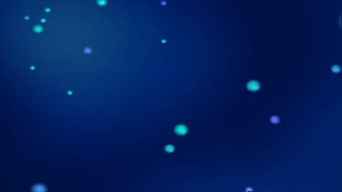 Dark blue bokeh background with blurred glowing bluish spheres Ilustración de archivo