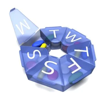 Dark blue box for tablets on a white background Stock Illustration