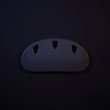 Dark-blue Bread loaf icon isolated on black background. Minimalism concept... Stock Illustration