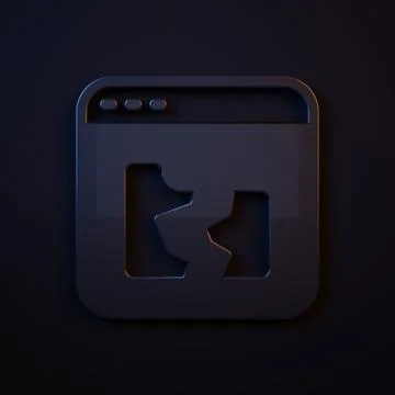 Dark-blue Broken file icon isolated on black background. Minimalism concept.. Stock Illustration
