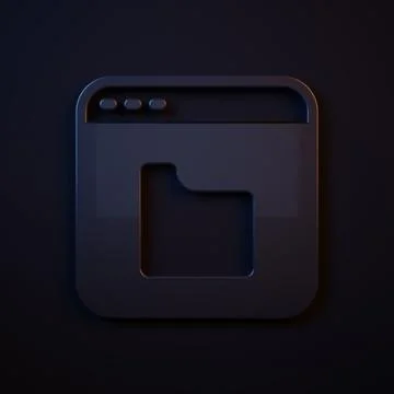 Dark-blue Browser files icon isolated on black background. Minimalism conce.. Stock Illustration