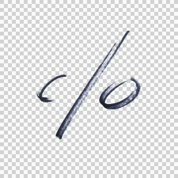A dark blue brush stroke forms a percentage sign on a white background. 스톡 사진