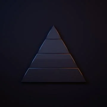 Dark-blue Business pyramid chart infographics icon isolated on black backgr.. Stock Illustration