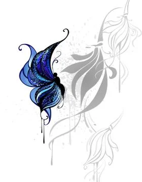 Dark blue butterfly Stock Illustration