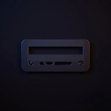 Dark-blue Car audio icon isolated on black background. Fm radio car audio i.. Stock Illustration