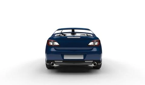 Dark Blue Car Back View Stock Illustration
