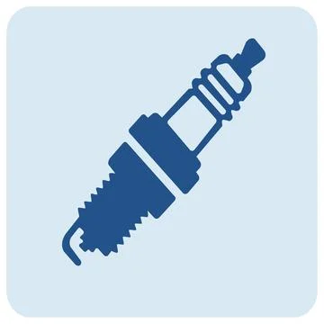 Dark blue car engine spark plug vector icon Stock Illustration