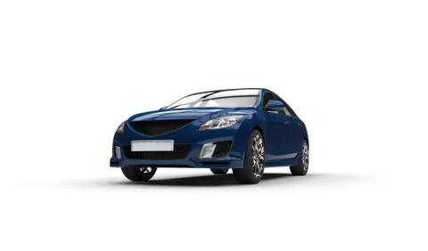 Dark Blue Car - Front View Stock Illustration