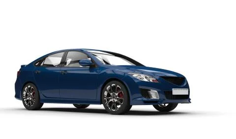 Dark Blue Car Stock Illustration