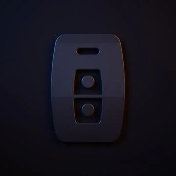 Dark-blue Car key with remote icon isolated on black background. Car key an.. Stock Illustration