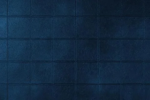 Dark blue ceramic tile texture, background with square geometric pattern, g.. Stock Photos