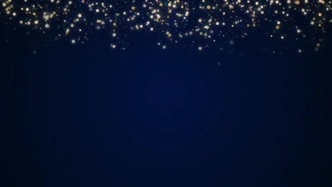Dark Blue Christmas Background with Falling Gold Glitter Particles. Stock Footage 321045900