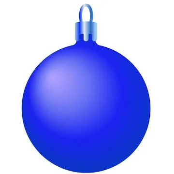 Dark Blue Christmas Ball. Vector blue glossy Christmas ball isolated on trans Stock Illustration