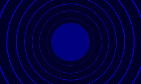 Dark blue circle in the middle and striped waves Stock Illustration