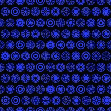 Dark blue circle vector seamless pattern. Stock Illustration