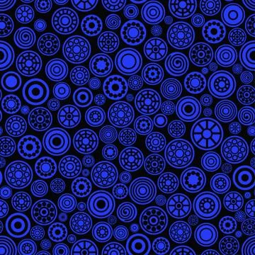 Dark blue circle vector seamless pattern. Stock Illustration