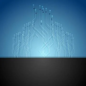 Dark blue circuit board tech background Dark blue circuit board tech backg... 写真素材
