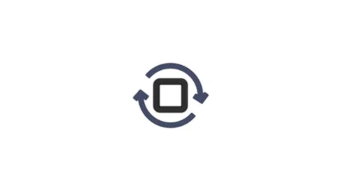 Dark Blue Circular Arrows Surrounding a animation Black Square Icon on Whit.. Stock Footage 321738197