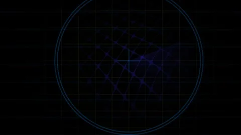 Dark blue circular grid interface design. Stock Footage 340008004