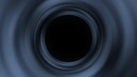 Dark blue circular tunnel with smooth rotating rings, creating a deep abstrac Stock Footage 332802531
