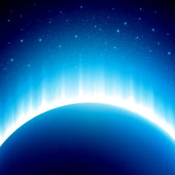 Dark blue colored space background with beautiful eclipse. Vector illustration Stock Illustration