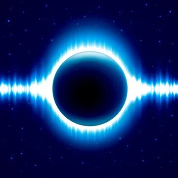 Dark blue colored space background with beautiful eclipse. Vector illustration Stock Illustration