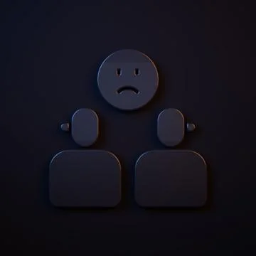 Dark-blue Complicated relationship icon isolated on black background. Bad c.. Ilustração Stock