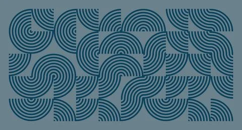 Dark Blue Concentric Wave Pattern Stock Illustration