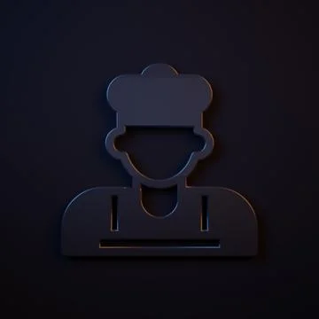 Dark-blue Cook icon isolated on black background. Chef symbol. Minimalism c.. Stock Illustration