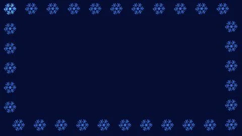 Dark blue cool winter frame with snowflakes by side Stock Illustration