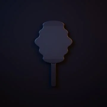 Dark-blue Cotton candy icon isolated on black background. Minimalism concep.. Stock Illustration