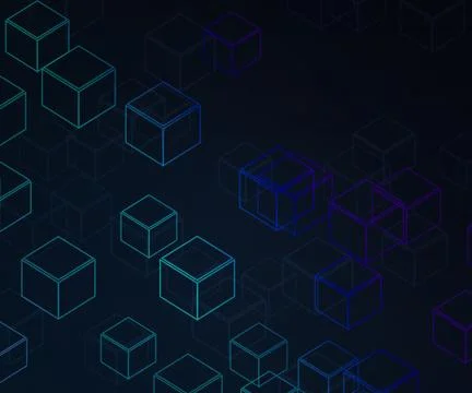Dark blue cubes background Stock Illustration