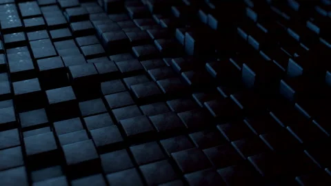 Dark Blue Cubes Stock Footage 218435715