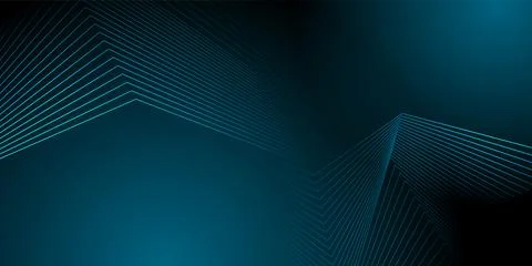 Dark blue curved refracted geometric lines tech abstract background 스톡 일러스트
