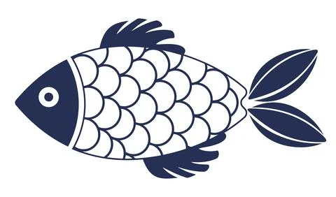 Dark blue decorative fish Stockillustratie