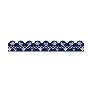 Dark blue decorative lace border pattern design Stock Illustration