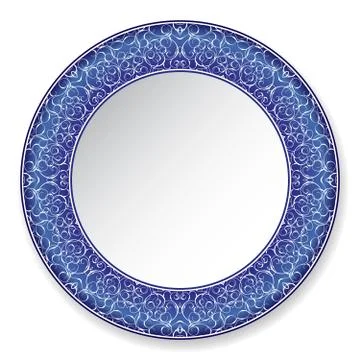 Dark blue decorative plate with pattern. Stock Illustration