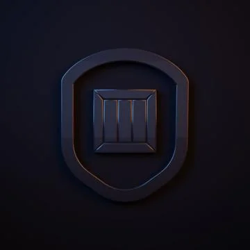 Dark-blue Delivery security with shield icon isolated on black background. .. Stock Illustration