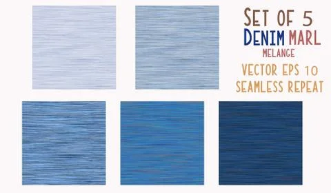 Dark Blue Denim Marl Vector Seamless Pattern. Jeans Indigo Space Dyed Texture Stock Illustration