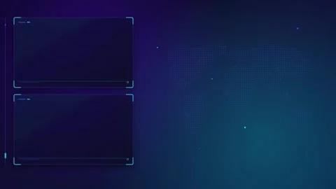 Dark blue digital background with map and clean data panels for technology .. 動画素材 336365023