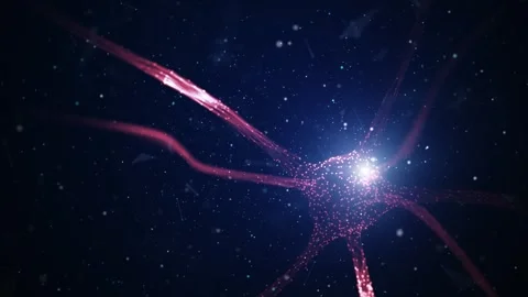 Dark blue digital background with nerve cell animation Stock Footage 339710523